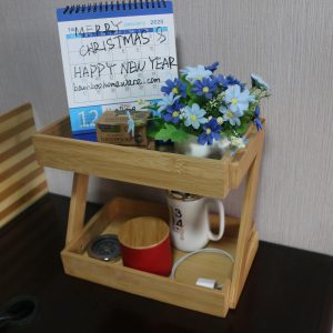 2 tier bamtoo storage shelf