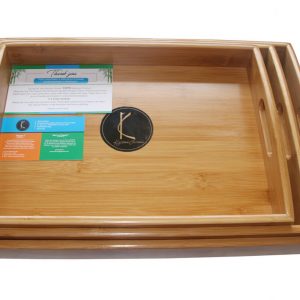 bamboo serving tray set