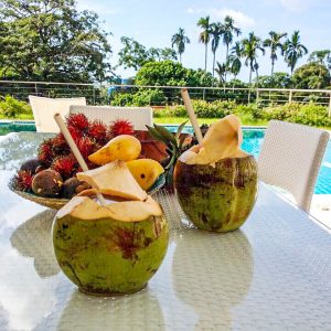 coconut juice drinking straw